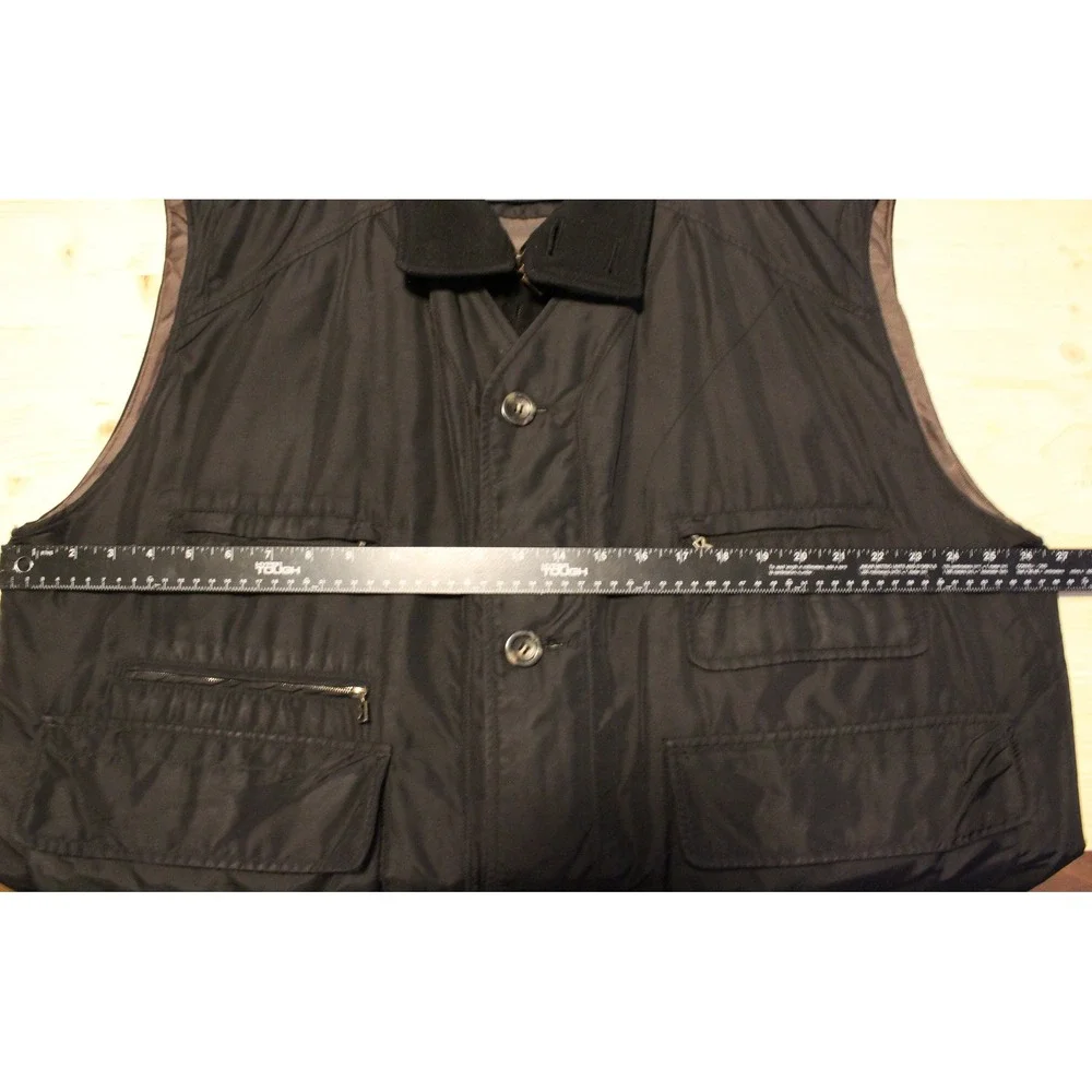Michael Bogner Vest Mens XL Black Utility Multi-Pocket Full Zip Button Gorpcore